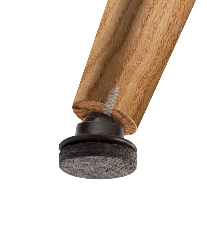 Slipstick GorillaFelt CB259 Swivel Glide Felt Floor Protectors (8 Chair Protectors) Screw On Felt Furniture Sliders for Angled Chair Legs, 1 Inch Round Glides - Image 5